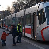 75 tramwajowy korek w Brnie